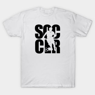 soccer text masking black T-Shirt